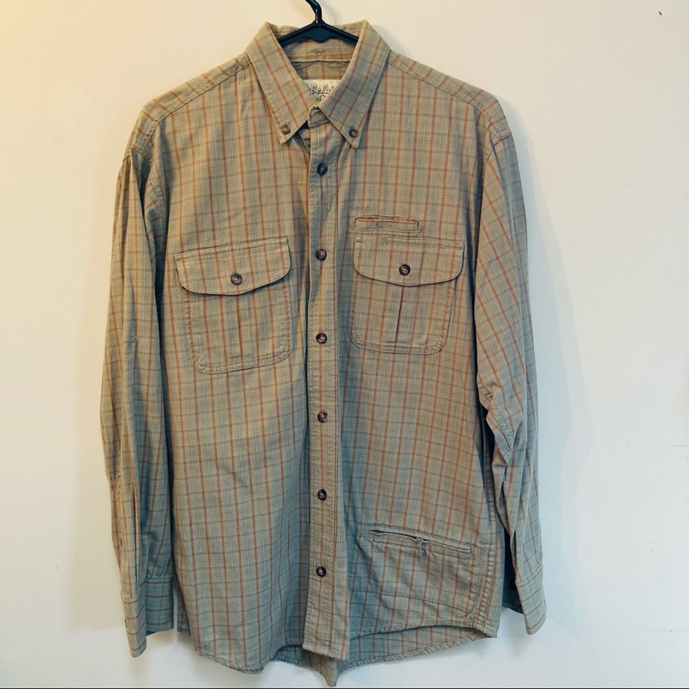 Men's Cabela's Plaid Fishing Hiking Hunting Long Sleeve Shirt Sz S